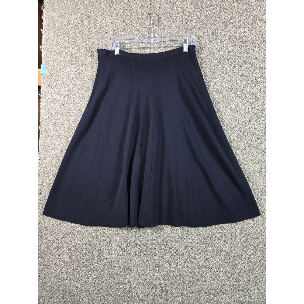 Dialogue Midi Skirt Womens Medium Black Excellent Soft Knit Rayon Blend